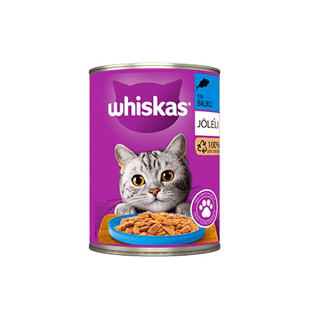 Whiskas Ton Balıklı Jöleli Yetişkin Kedi Konservesi - Doğal ve Katkısız Yaş Mama (400 Gr)