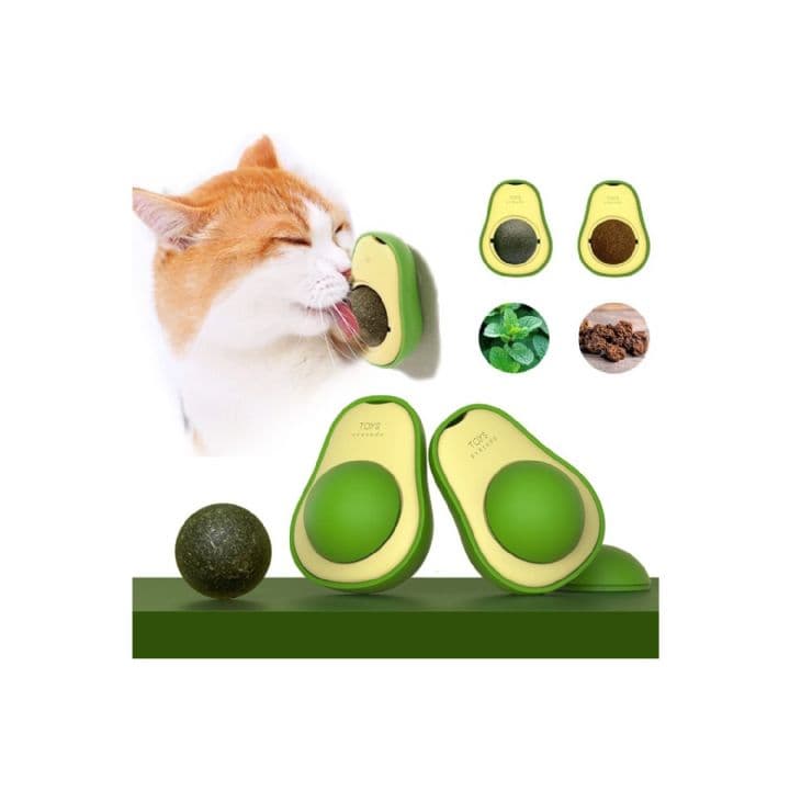 Doğal Avokado Tasarımlı Yapışkanlı Catnipli Kedi Oyun Topu 5x4 cm