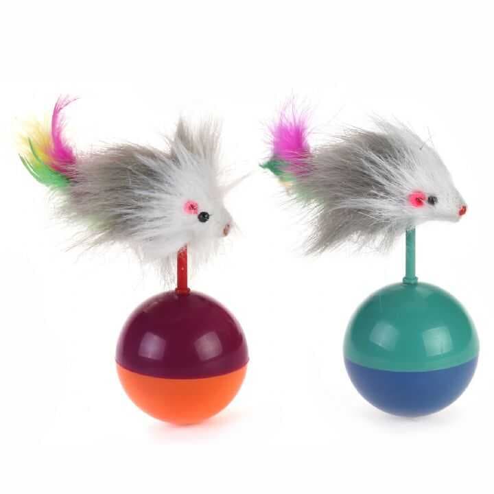 Nunbell Peluş Fareli Hacı Yatmaz Kedi Oyuncağı