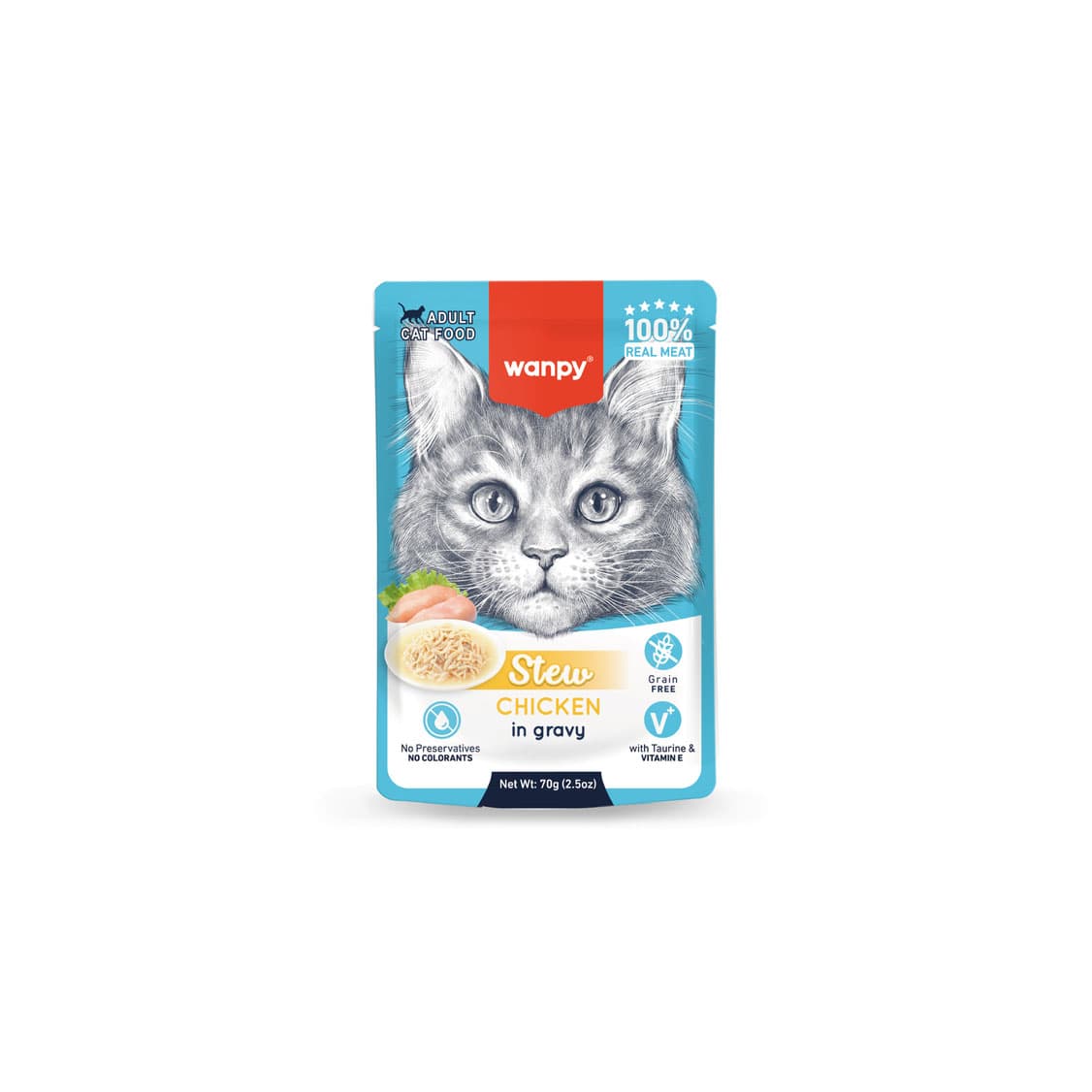 Wanpy Tahılsız Tavuklu Pouch Yaş Kedi Maması 70 GR