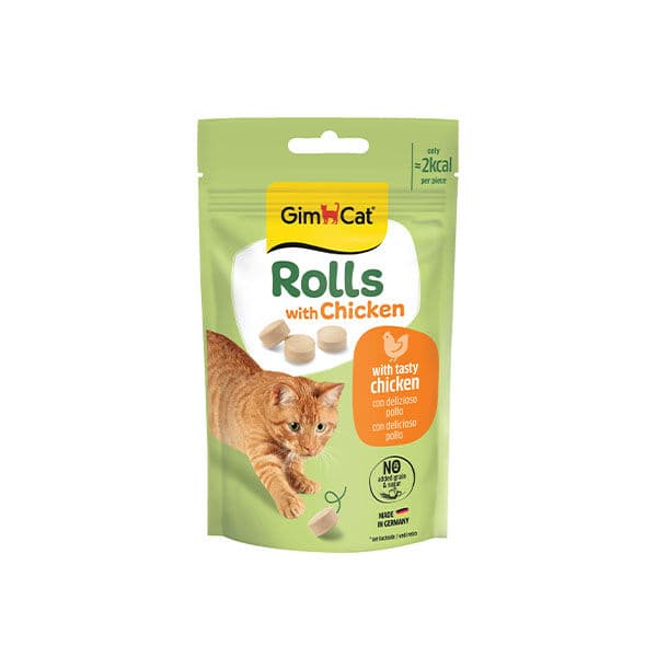 GimCat Rolls Tavuklu Yuvarlak Kedi Ödül Tableti 50 gr