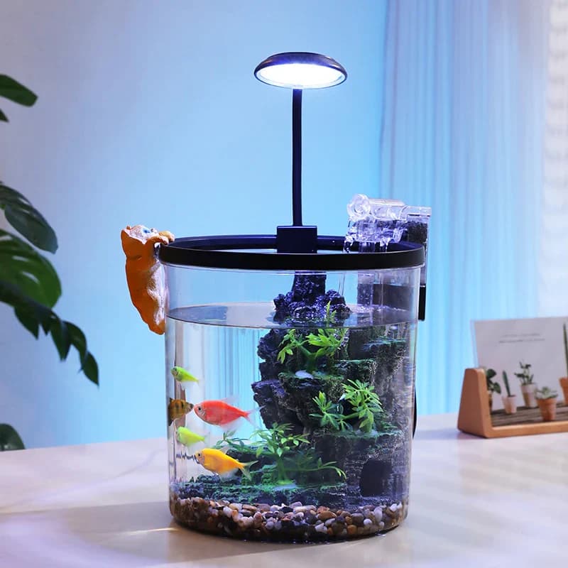 Setaş Fish Tank CQF-7111-3 Yuvarlak Akrilik Akvaryum Seti 20 CM