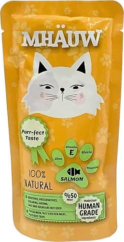 Mhauw Somonlu %100 Doğal Pouch Kedi Yaş Maması 80 Gr