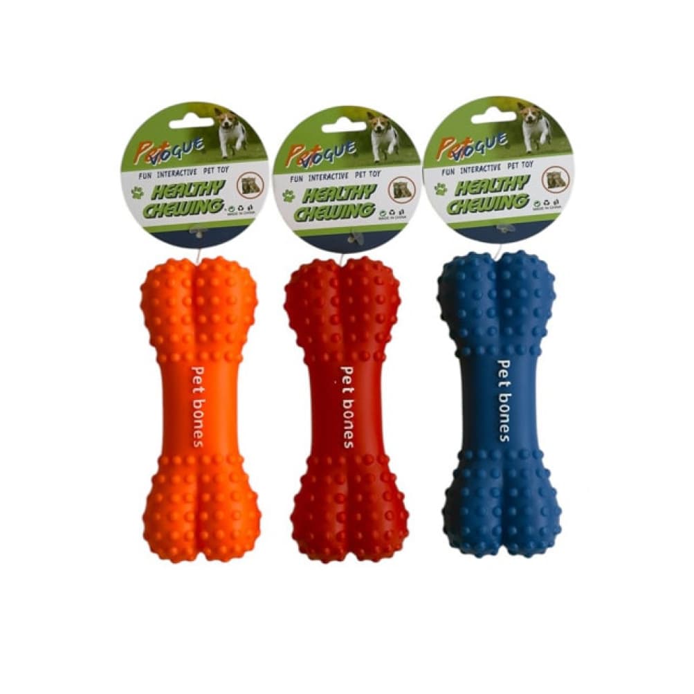 Pet Vogue Kemik Model Sesli Köpek Oyuncağı Dayanıklı Kauçuk Diş Kaşıyıcı 15 cm