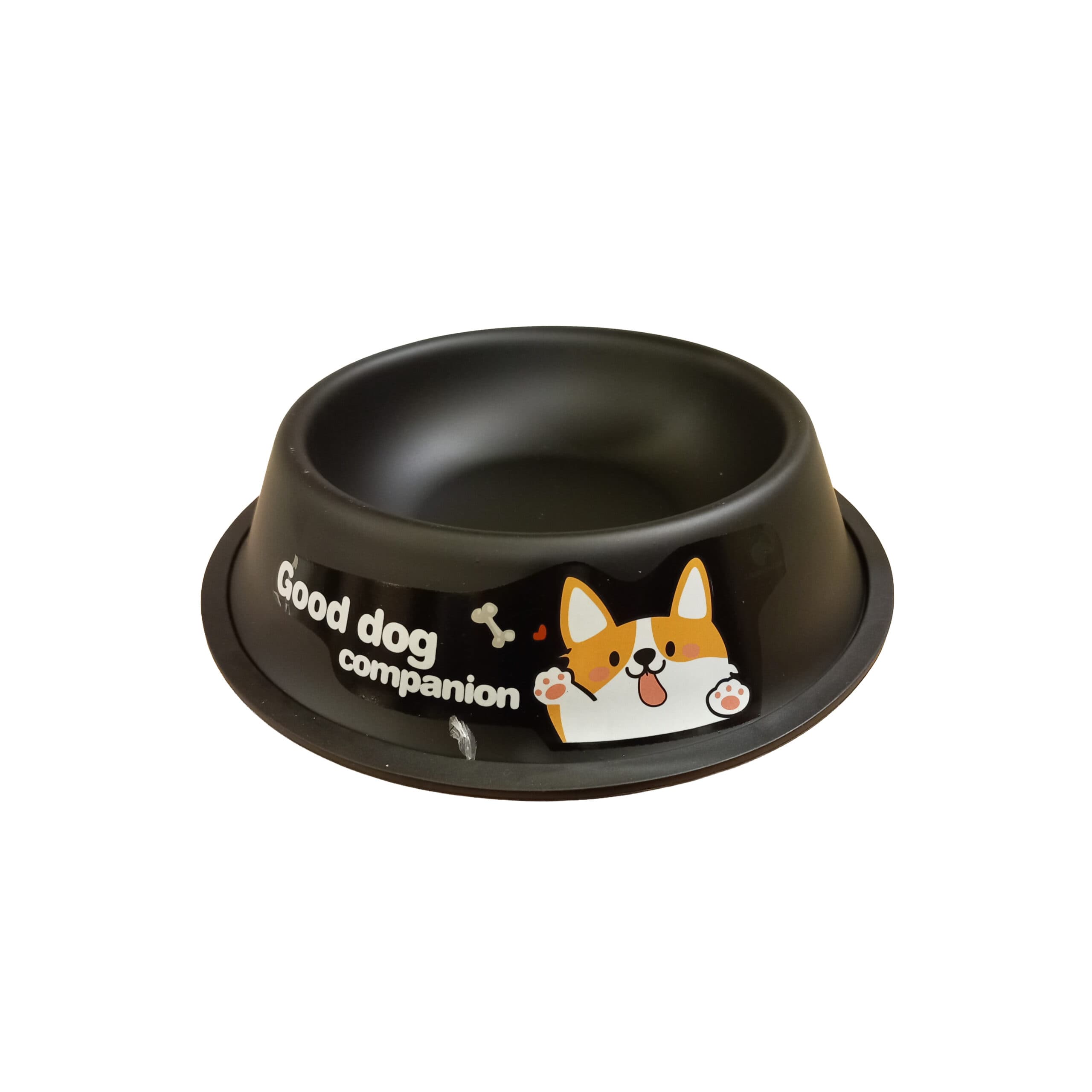 Renkli Desenli Paslanmaz Çelik Mama Kabı Kaymaz Tabanlı Kedi ve Köpek 22 cm