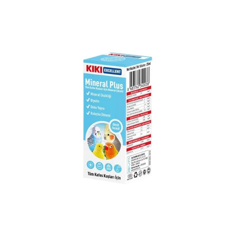 Kiki Excellent Mineral Plus Kuşlar İçin Mineral ve Biotin Çözeltisi - 25 ml
