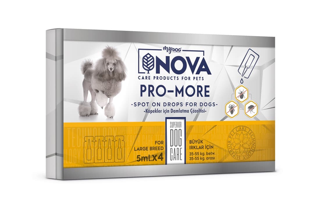Nova Pro-More Büyük Irk Köpek Ense Damlası (30-55 kg Arası) 5 ml x 4 Adet