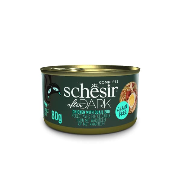 Schesir After Dark Tavuk ve Bıldırcın Yumurtalı Tahılsız Yetişkin Kedi Konservesi 80 gr