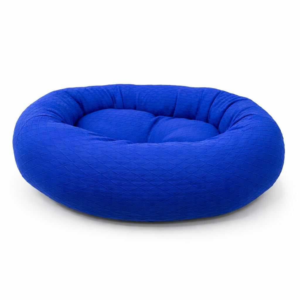 Petpretty Eko Silikon Elyaf Saks Mavisi Kedi ve Köpek Simit Yatak 50 cm