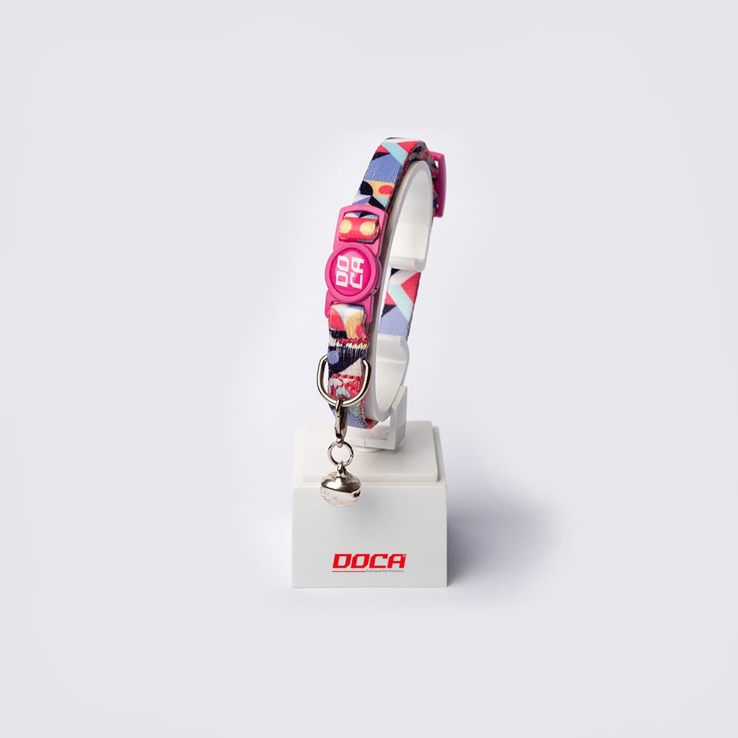 DOCA Premium Geometry Desenli Lastikli Soft Kedi Boyun Tasması Standart