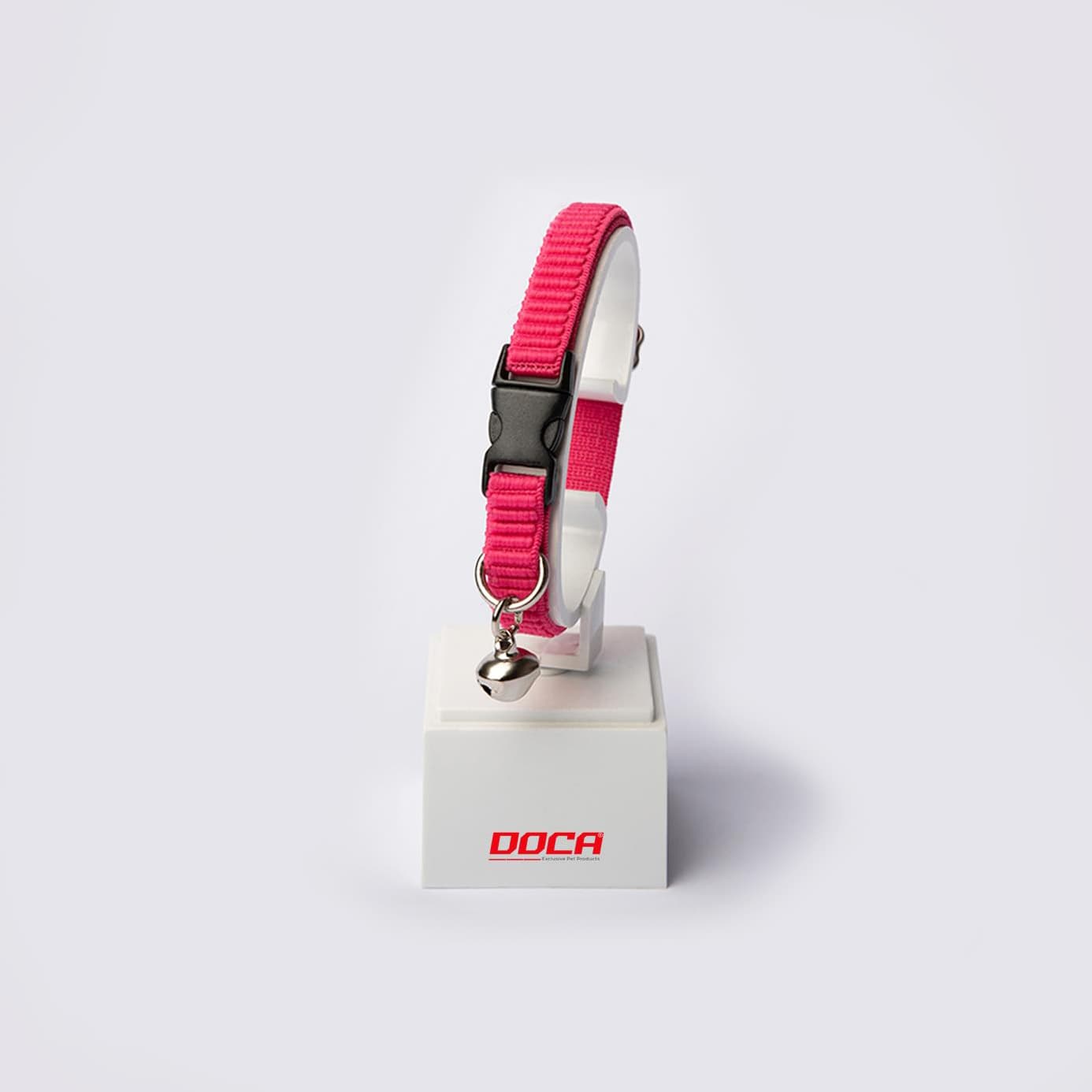 DOCA Premium Lastikli Neon Pembe Kedi Boyun Tasması