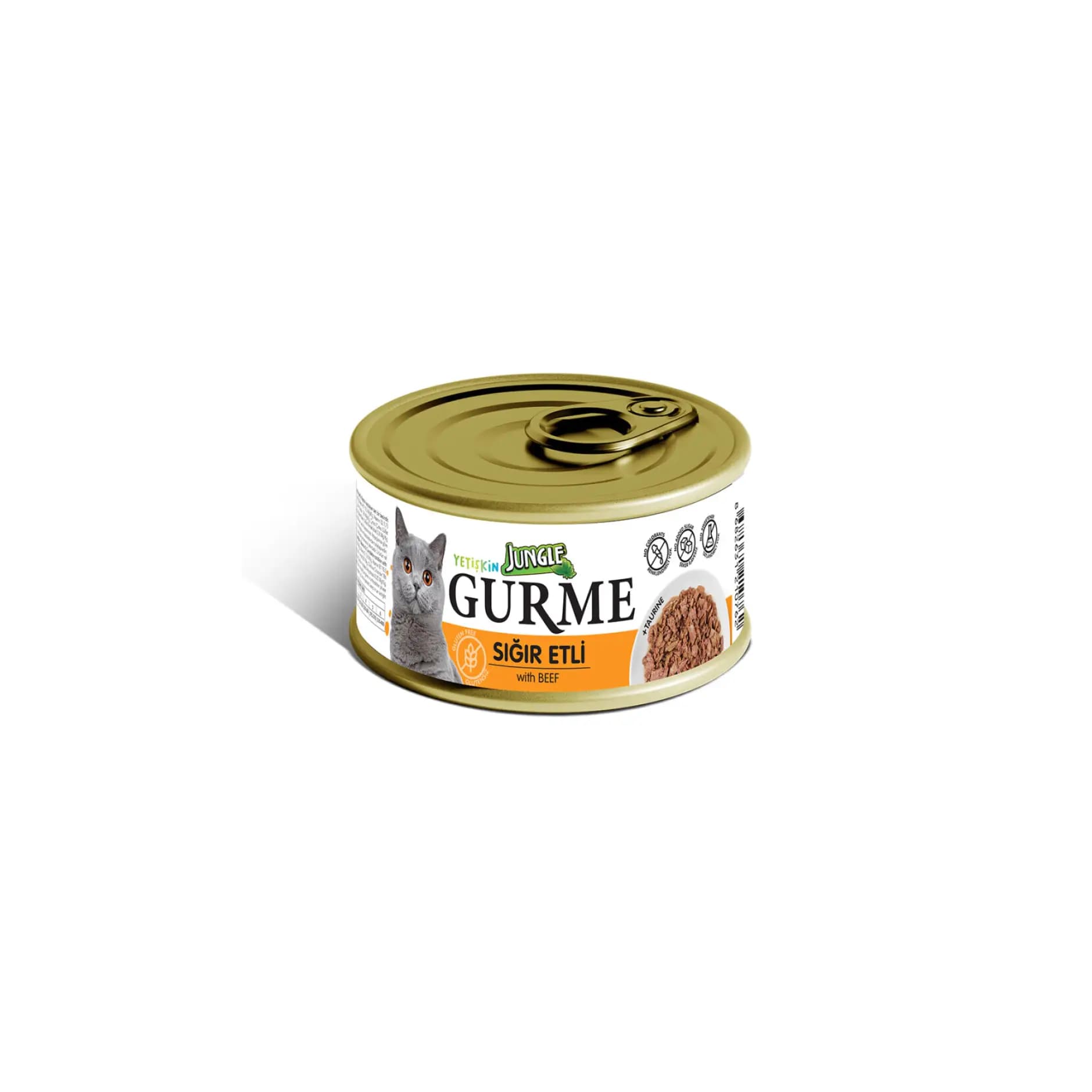 Jungle Gurme Tahılsız Biftekli Yetişkin Kedi Konservesi 85 GR