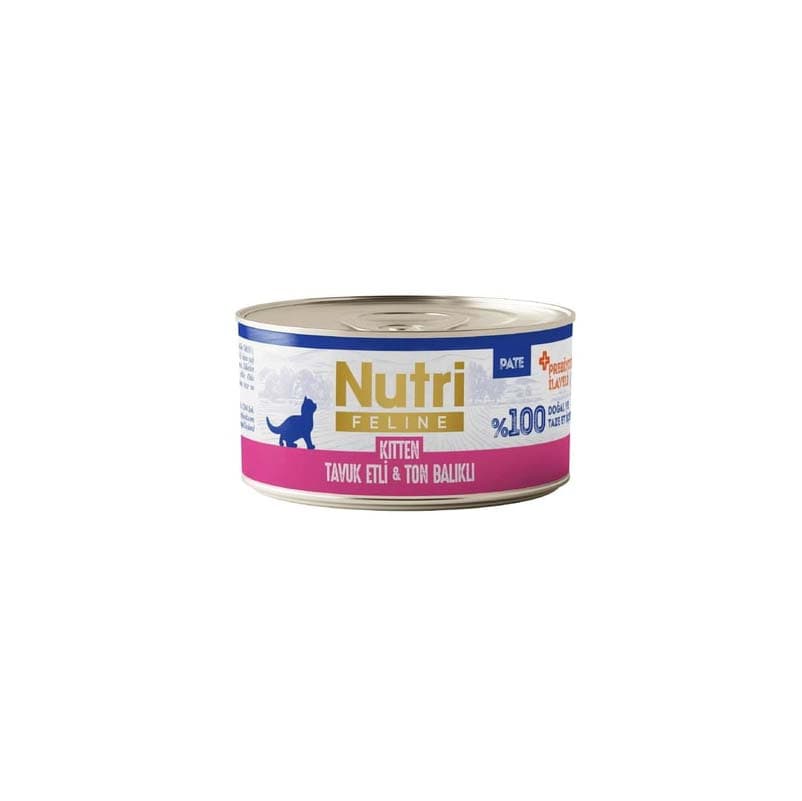 Nutri Feline Kitten Tavuk Etli ve Ton Balıklı Tahılsız Yavru Kedi Konservesi (Pate) 70 gr