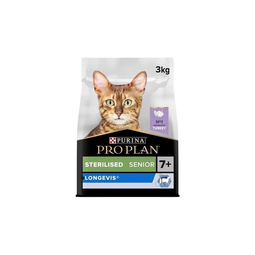 Pro Plan Senior 7+ Sterilised Hindili Yaşlı ve Kısırlaştırılmış Kedi Maması 3 kg