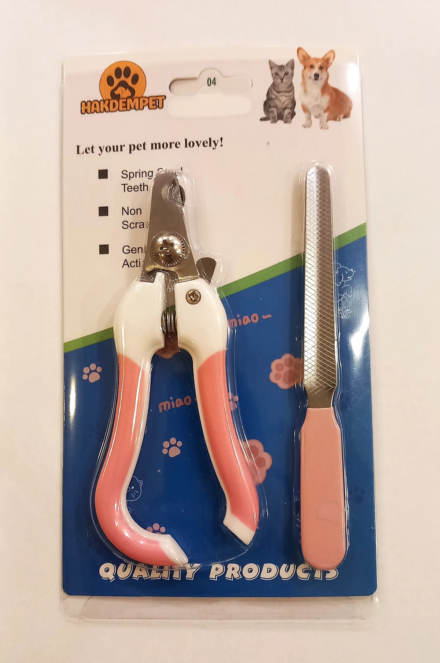 Hakdempet Paslanmaz Çelik Tırnak Makası ve Törpü Seti Kedi ve Küçük Irk Köpek Küçük Boy