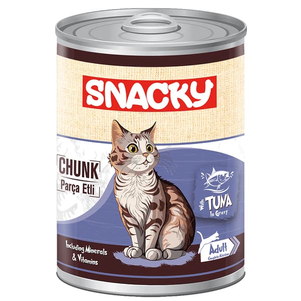 Snacky Chunk Ton Balıklı Soslu Parça Etli Yetişkin Kedi Konservesi 400 Gr
