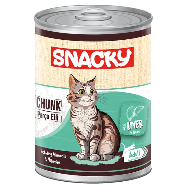 Snacky Chunk Ciğerli Soslu Parça Etli Yetişkin Kedi Konservesi 400 Gr