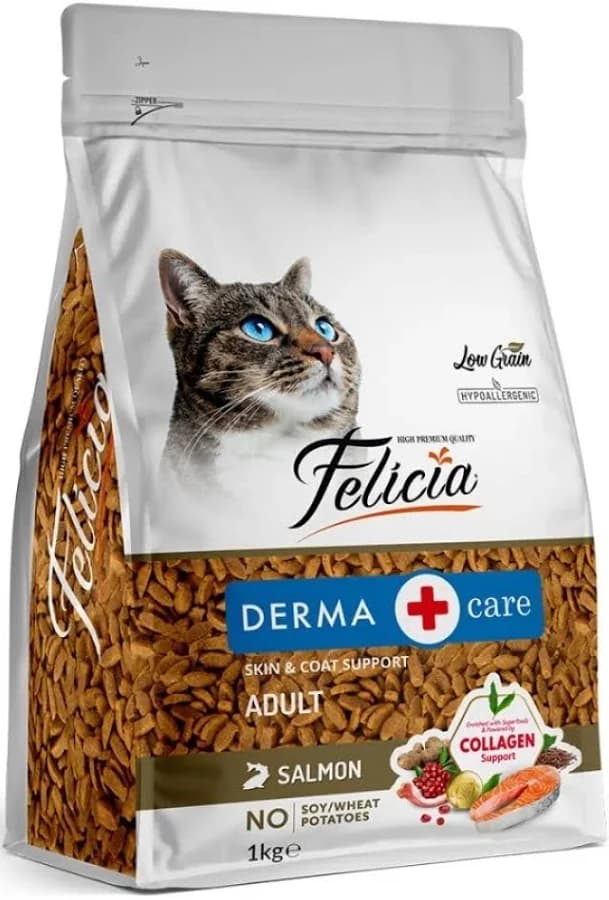 Felicia Hypoallergenic Kolajenli Somonlu Az Tahıllı Yetişkin Kedi Maması 1 Kg