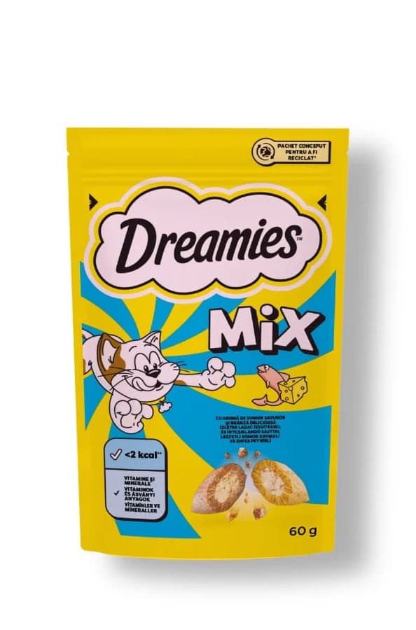 Dreamies Mix Somonlu ve Peynir Dolgulu Kedi Ödül Maması 60 Gr