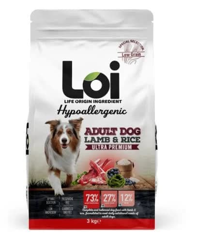 Loi Hypoallergenic Kuzu Etli Düşük Tahıllı Yetişkin Köpek Maması 3 Kg