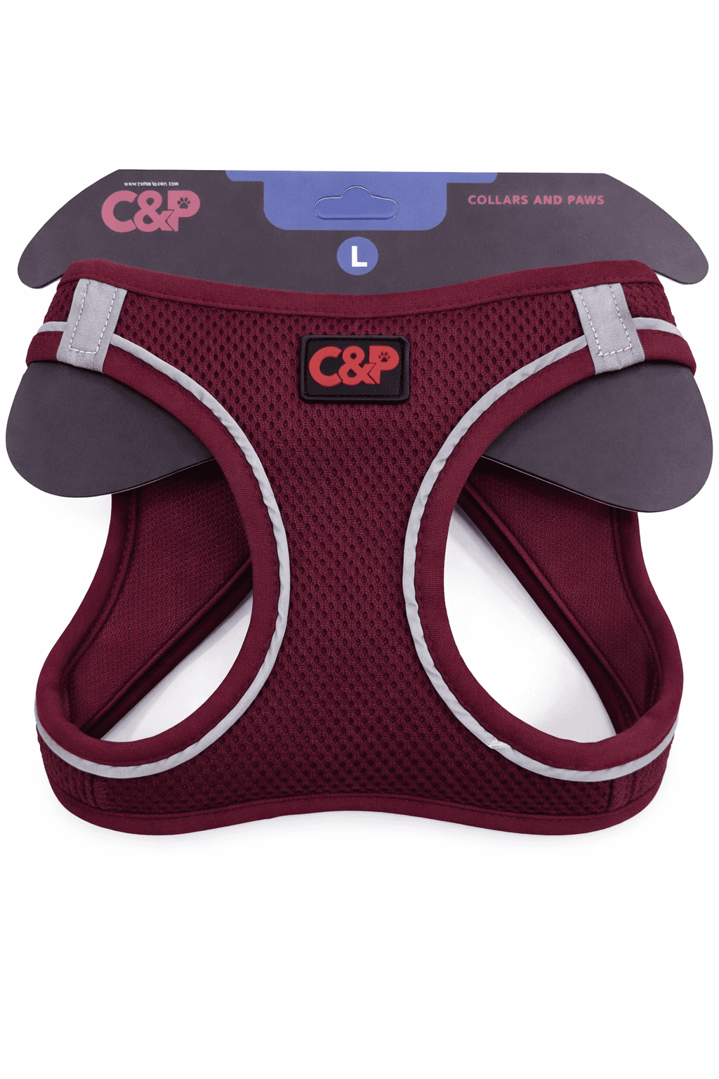 C&P Nefes Alabilir Comfort Köpek Göğüs Yeleği (Air Mesh) L Bordo