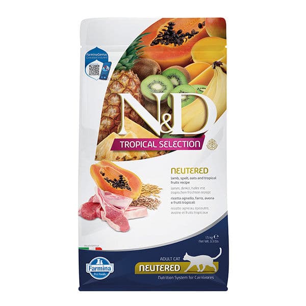 N&D Tropical Selection Kuzu Etli 1.5 kg Kısırlaştırılmış Yetişkin Kedi Maması
