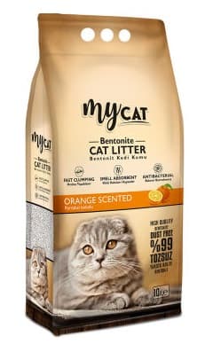 Mycat 10 Lt Bentonit Kedi Kumu İnce Taneli Portaka Kokulu
